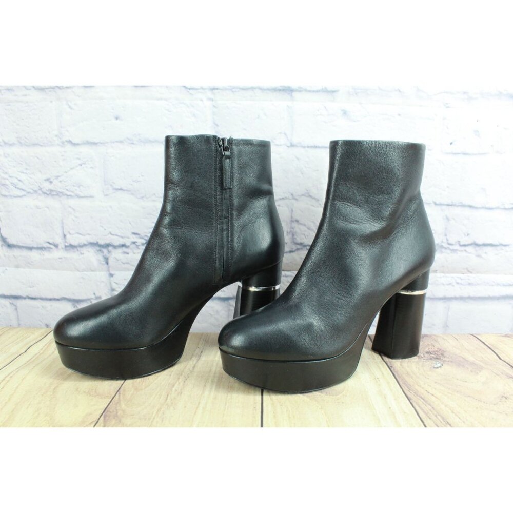 3.1 Phillip Lim Ziggy Ankle Zip Platform Boots Leather Black Size 9 - Picture 2 of 10